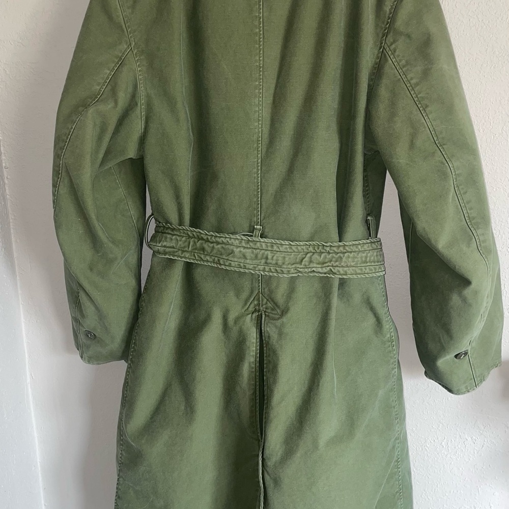 Vintage military Green Trench Coat sz Small Regular - Picture 4 of 4